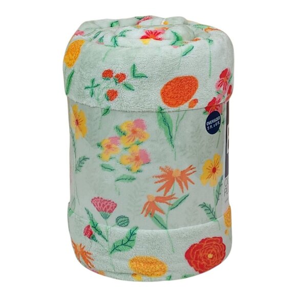 The Big One Oversized Plush Throw Blanket 5'x6' Floral Spring FLowers - Picture 4 of 10